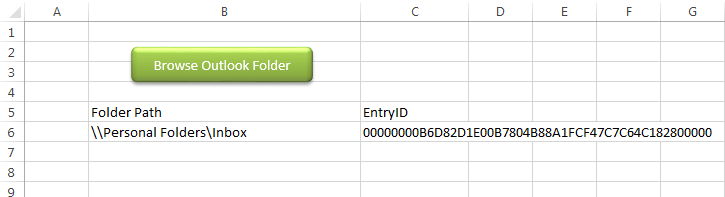 Browse Outlook folder from Excel VBA