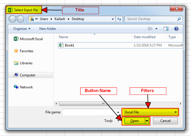 FileDialog Options Excel