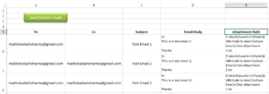 excel vba send outlook mail