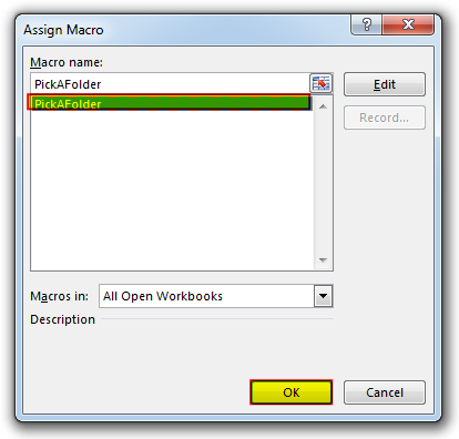 VBA Code to Browse a Folder