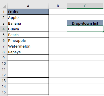 create dynamic data validation list