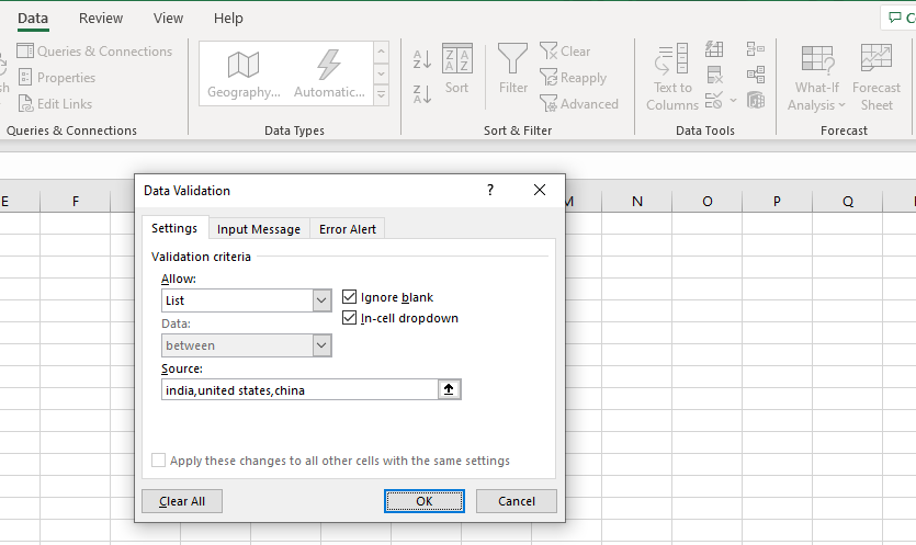 How to Create dropdown List in Excel