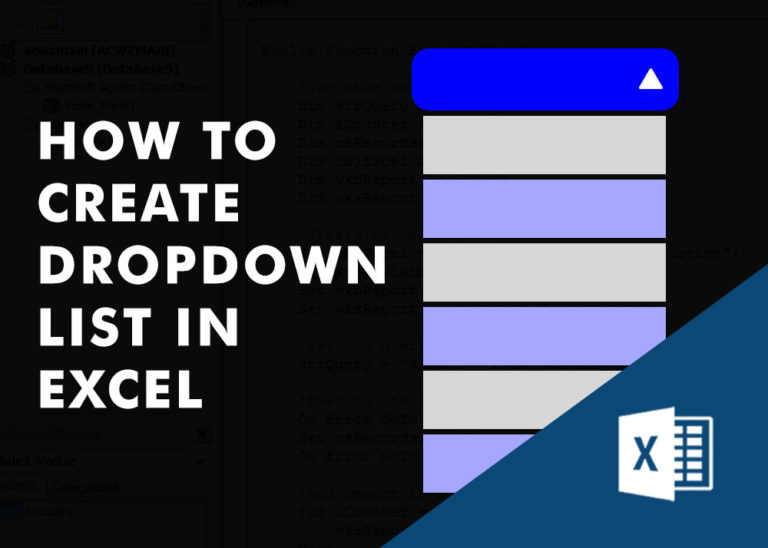 How to Create dropdown List in Excel