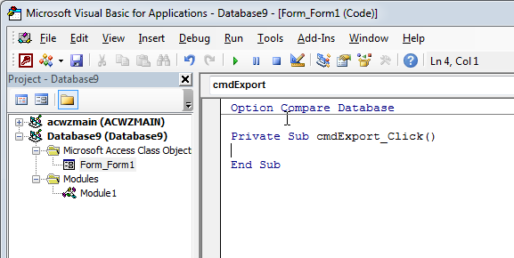 VBA Code to Export Access Recordset to Excel