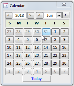 Custom Calendar Control for MS Access