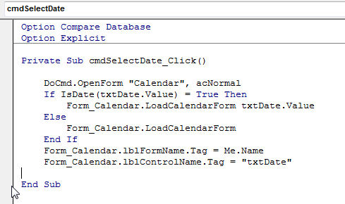 Custom Calendar Control for MS Access