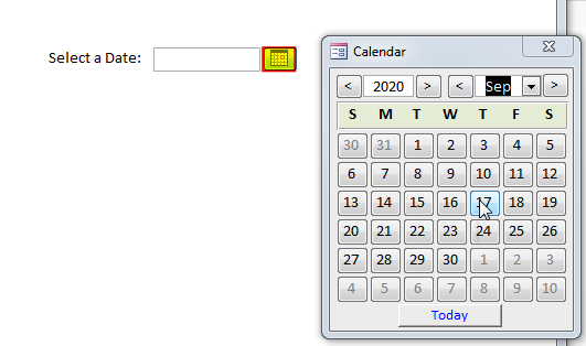Custom Calendar Control for MS Access