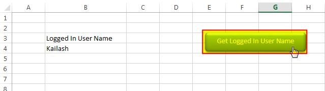 Get logged in User form in Excel VBA