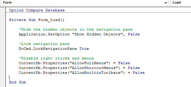 Load VBA Form in Access