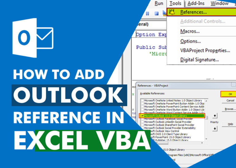 How to Add Outlook Reference in Excel VBA