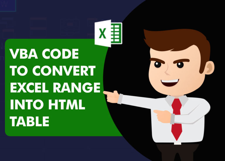 VBA Code to Convert Excel Range into HTML Table