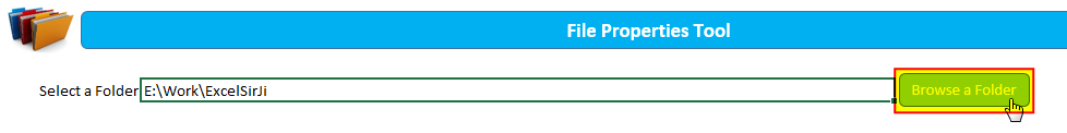 Get File Properties from a folder Excel VBA