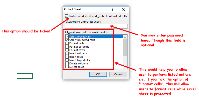 Protect Sheets, Share Workbook, Protect Workbook