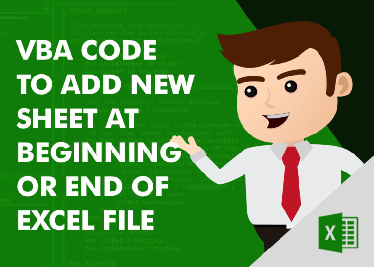 VBA Code to Add New Sheet at Beginning or End of Excel File