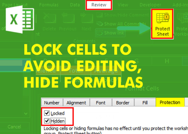 Lock Cells to avoid editing, Hide Formulas