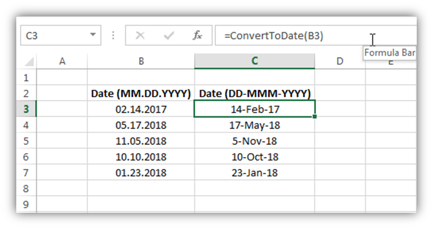 VBA Code to Convert MM.DD.YYYY to DD.MMM.YYYY in excel