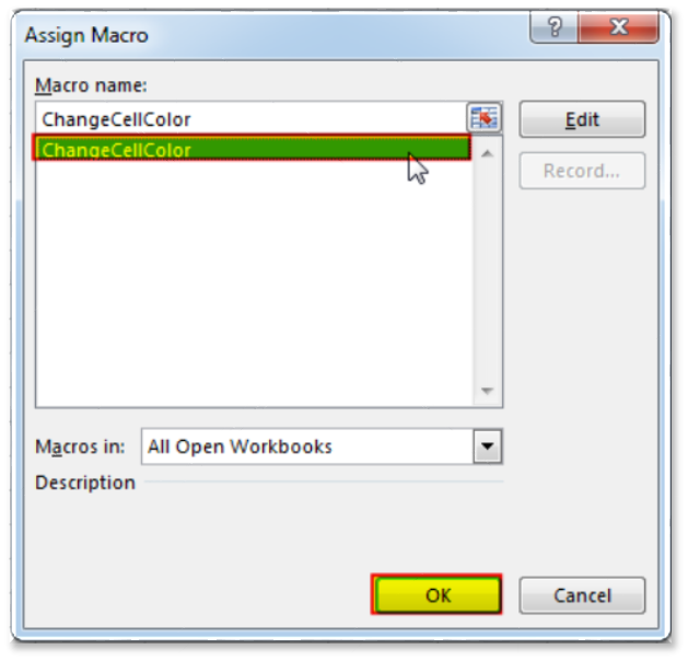 VBA Code to Change Cell Color