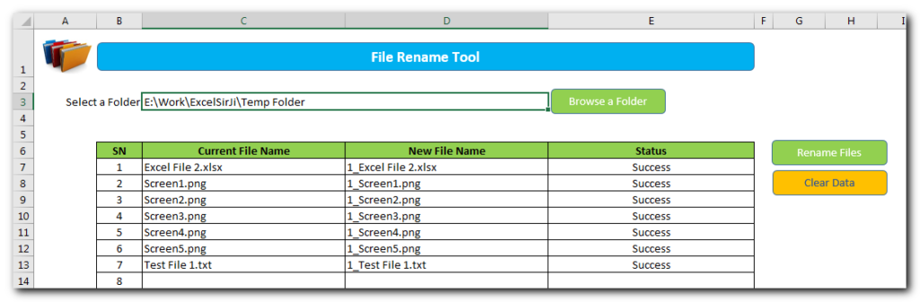 VBA To Rename Files