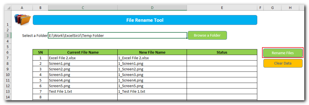 Rename Files VBA