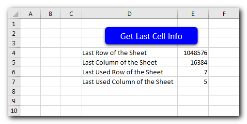 VBA Code to Find Last used Column or Row in Excel