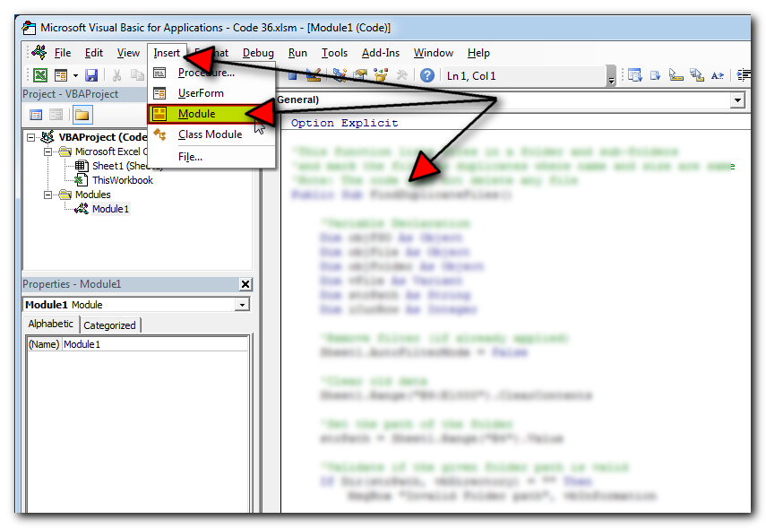 find duplicate files in excel using VBA