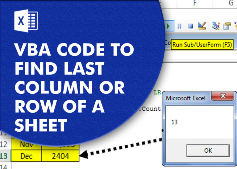 VBA Code to Find Last Column or Row of a Sheet