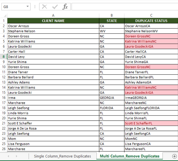 Find Duplicate in Excel