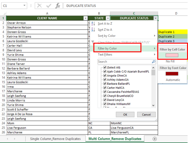 Find Duplicate in Excel