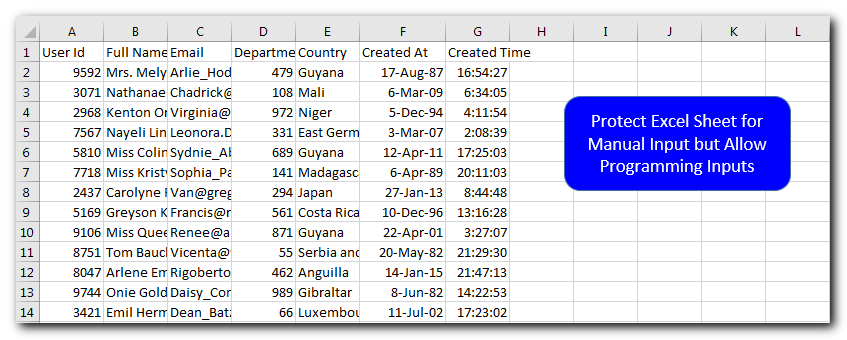 VBA Code to protect Excel sheet