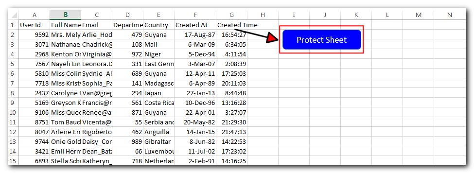 Protect Excel Sheet for Manual Input