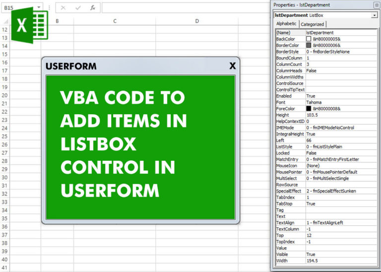VBA Code to Add Items in ListBox Control in Userform