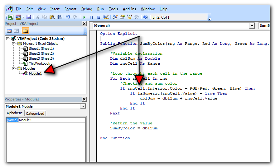 VBA Code to Sum Cells by Color