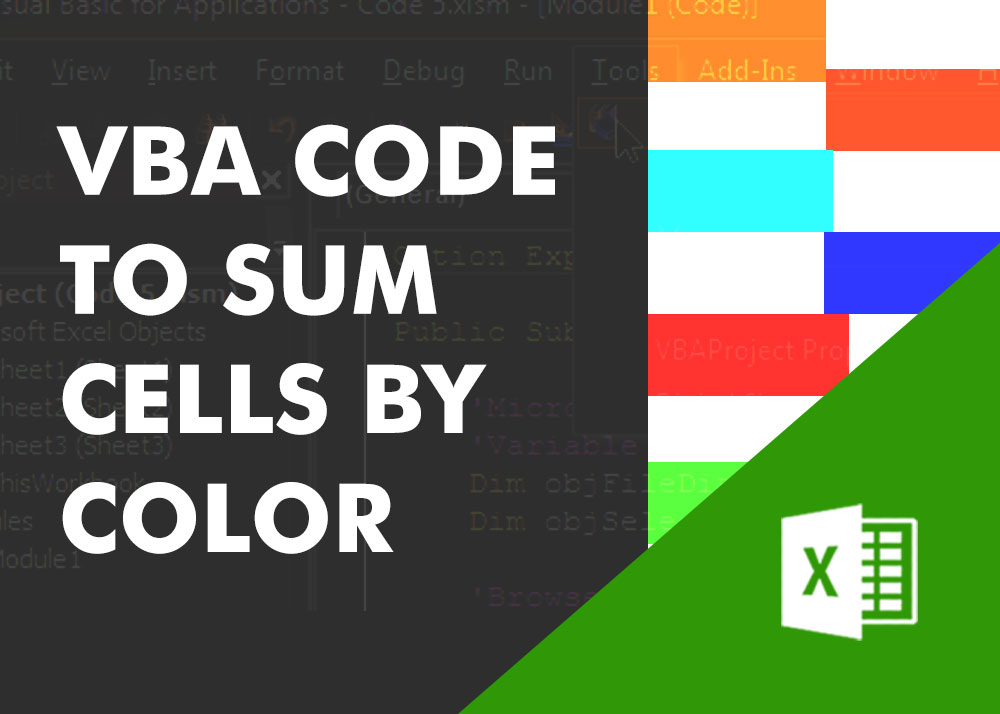 Vba Code That Will Sum Cells By Its Color Through Excel Function