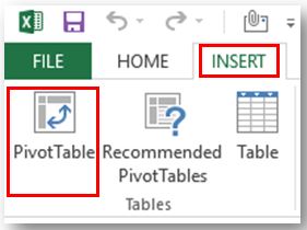 Pivot Table Option Menu