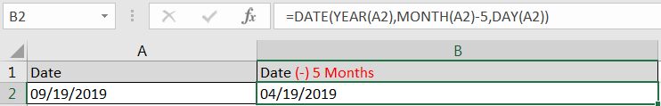 Subtracting Months from Date