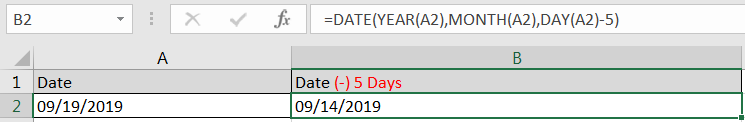 Subtracting Days from Date