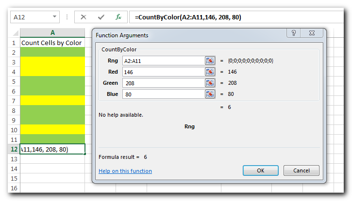 VBA Code to Count Cells by Color