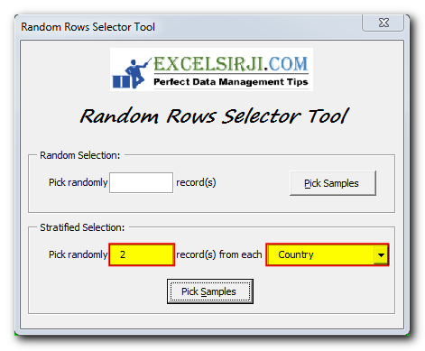 Random Rows Selector Tool