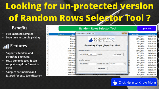 Random Rows Selector Tool
