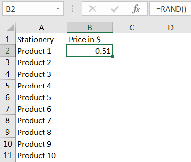 Generate random numbers using RAND