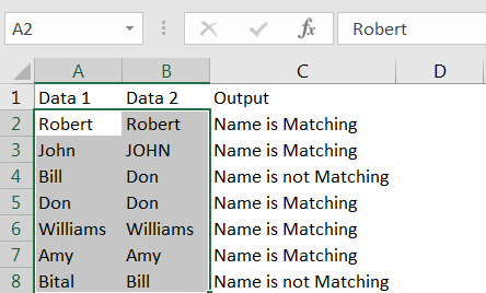 Compare between two Columns