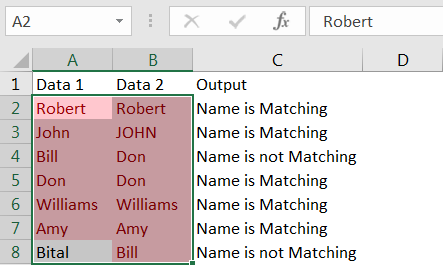 Compare between two Columns