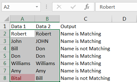 Compare between two Columns