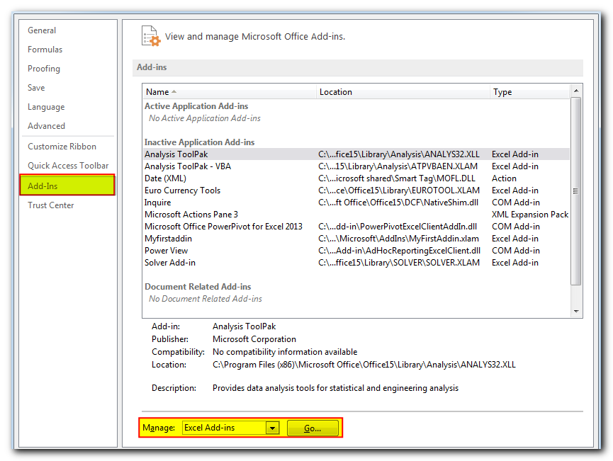 Create Excel Add-in