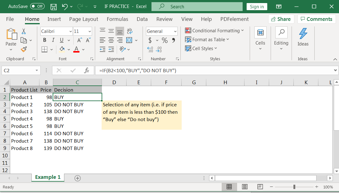 EXCEL FUNCTION – IF