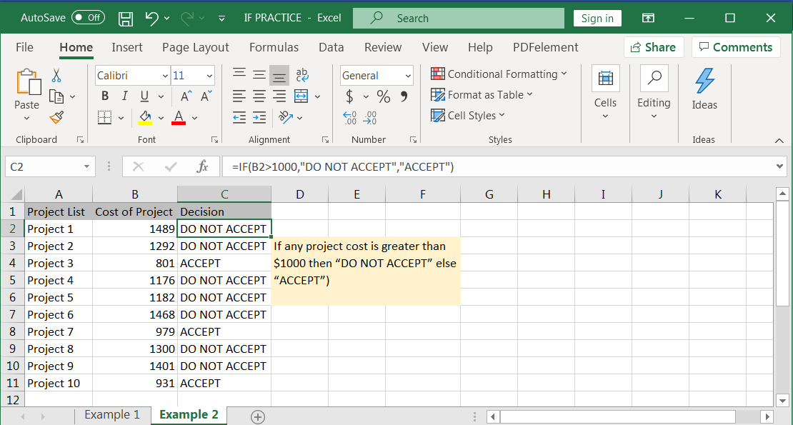EXCEL FUNCTION – IF