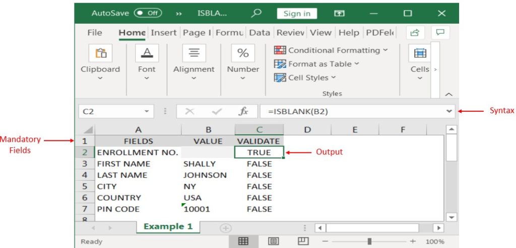 ISBLANK Function