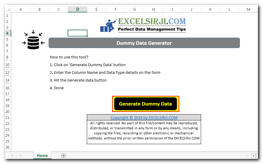 Dummy Data Generator Tool