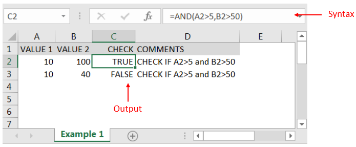 Excel Function AND, OR, NOT