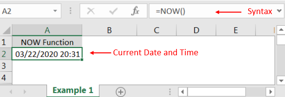 Excel Function NOW